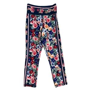 Johnny Was Otti Bee Active Capri Leggings Yoga Pants Floral Pockets Girls XS